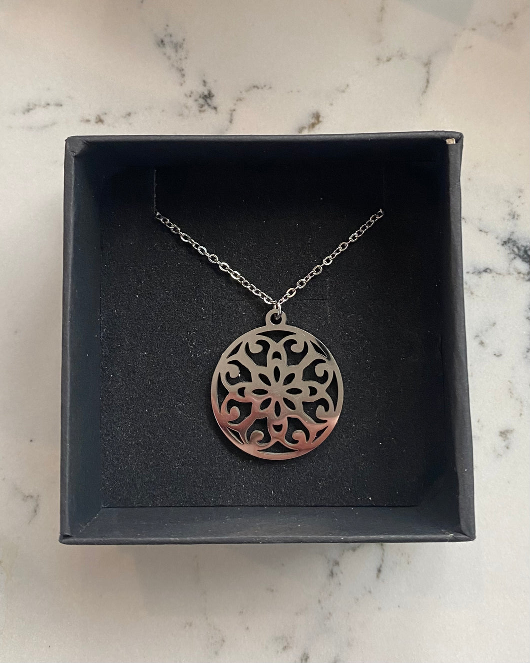 Mandala Stainless Steel Necklace