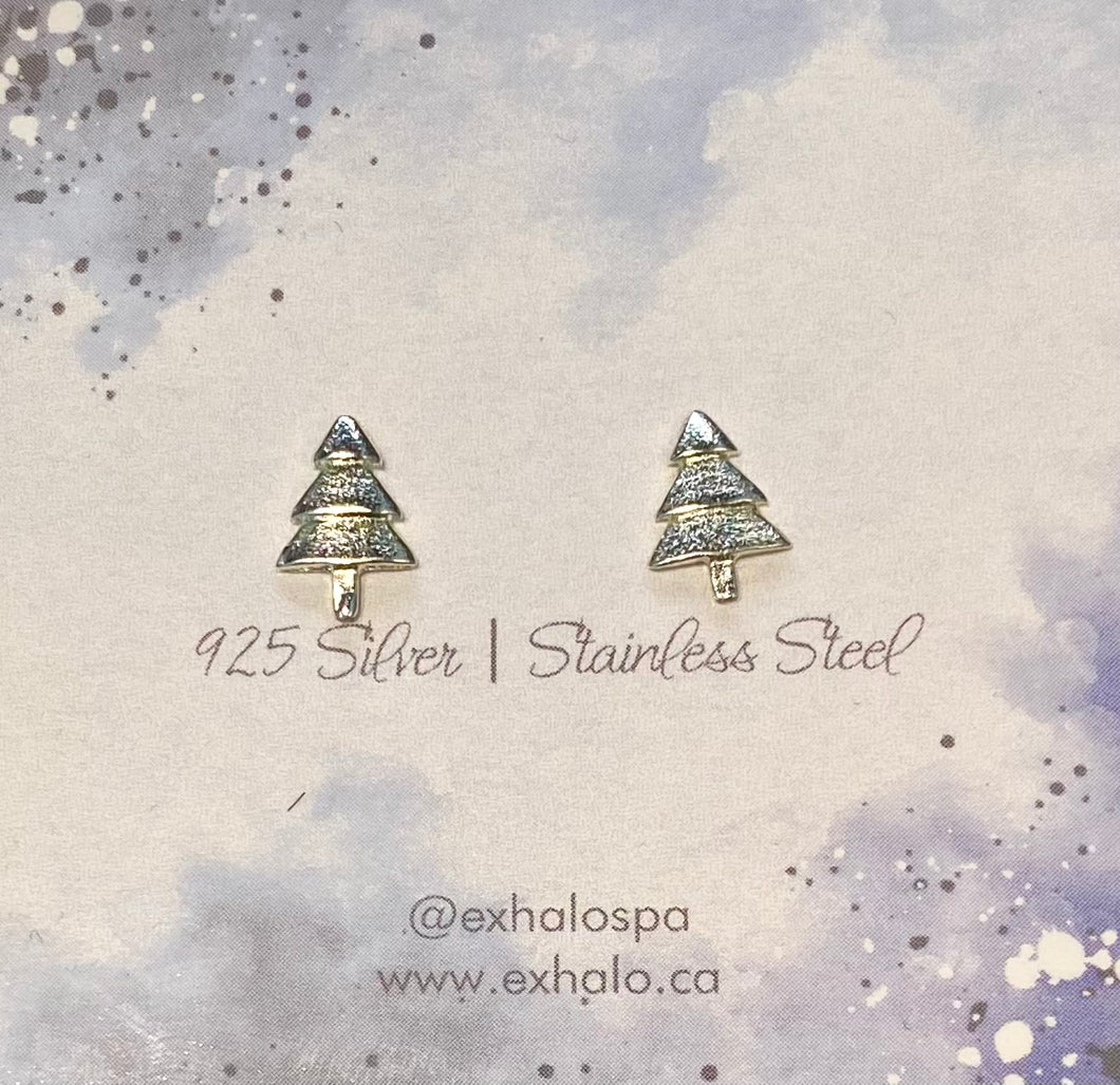 Silver Tree Stud Earrings